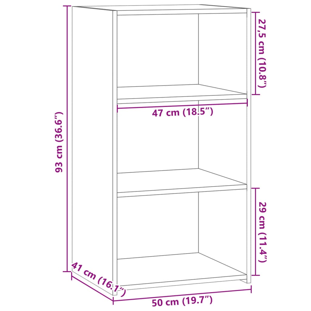 vidaXL Συρταριέρα Λευκή 50x41x93 εκ. από Επεξεργασμένο Ξύλο