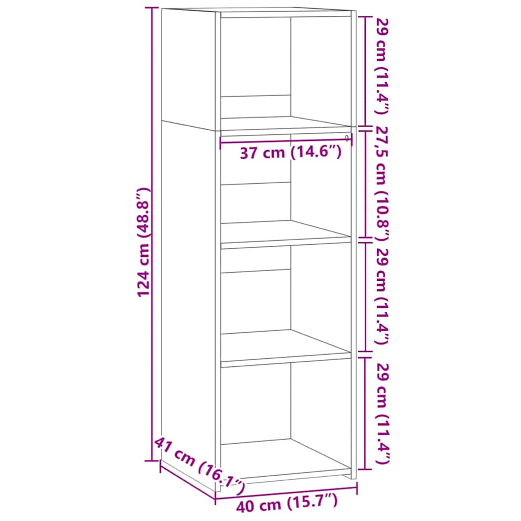 vidaXL Ντουλάπα Καπνιστή Δρυς 40x41x124 εκ. από Επεξεργασμένο Ξύλο