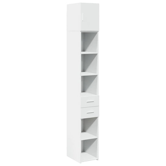 vidaXL Ντουλάπι Αποθήκευσης Στενό Λευκό 30x42,5x225 εκ. Επεξεργ. Ξύλο