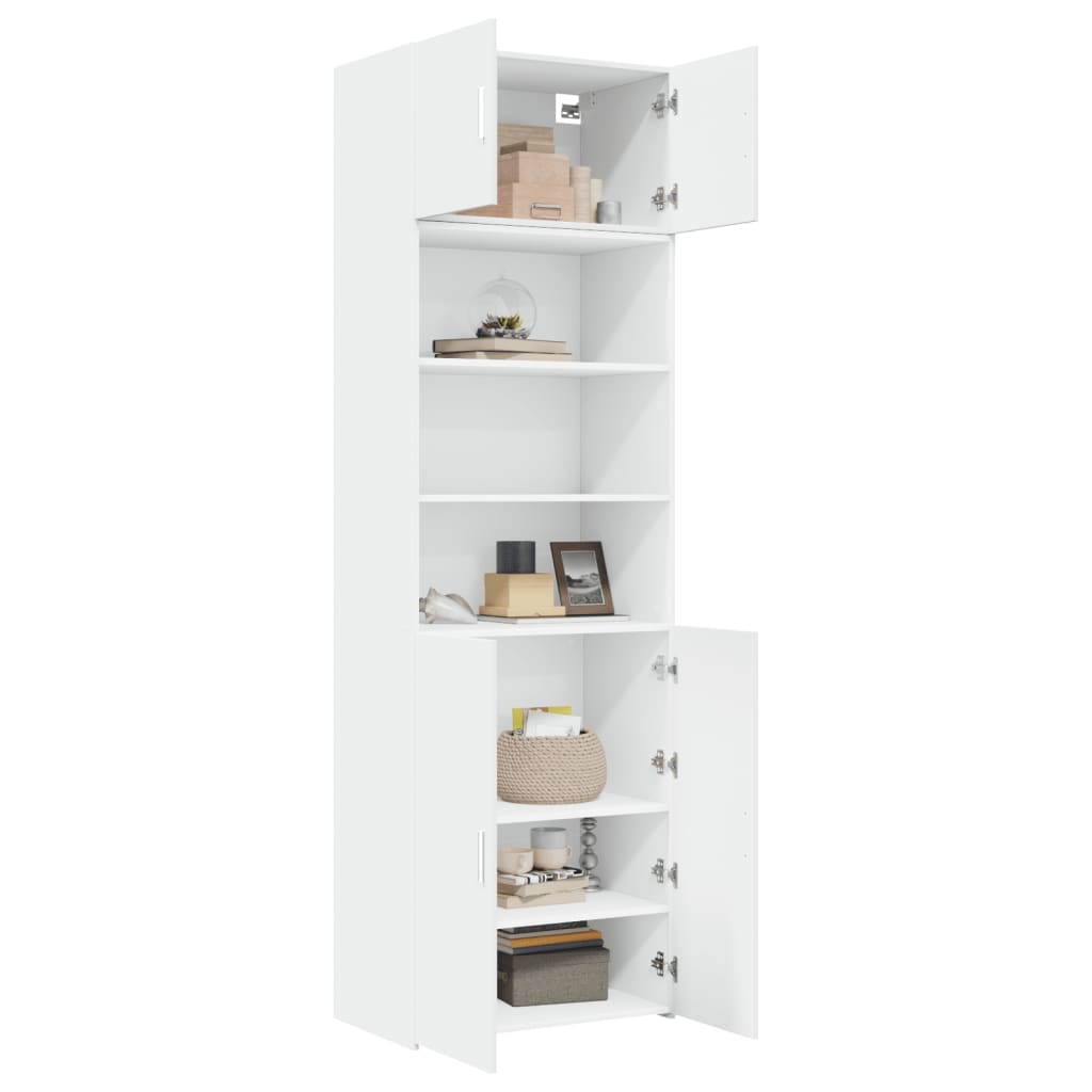vidaXL Ραφιέρα με Ντουλάπια Λευκή 70x42,5x225 εκ. Επεξεργασμένο Ξύλο