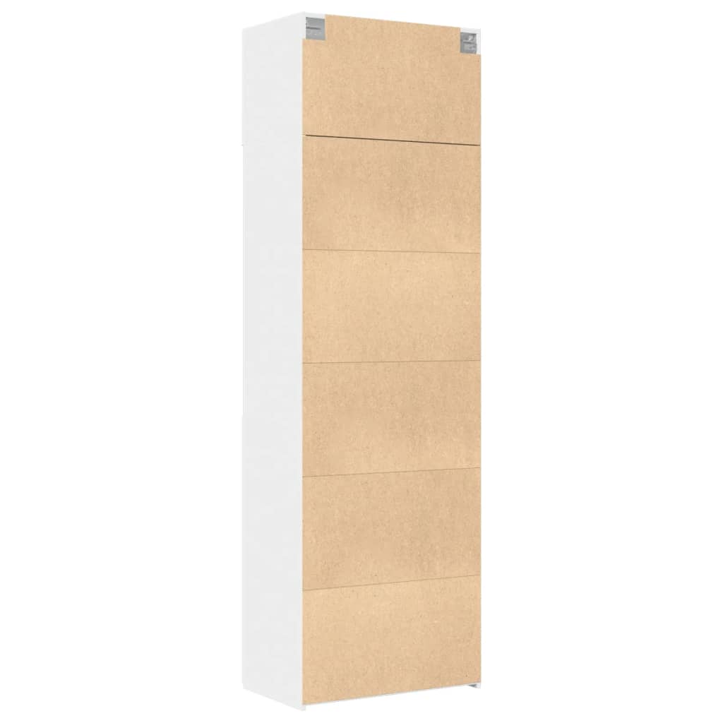 vidaXL Ραφιέρα με Ντουλάπια Λευκή 70x42,5x225 εκ. Επεξεργασμένο Ξύλο