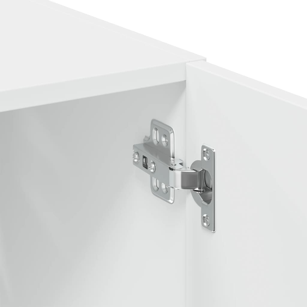 vidaXL Ραφιέρα με Ντουλάπια Λευκή 70x42,5x225 εκ. Επεξεργασμένο Ξύλο