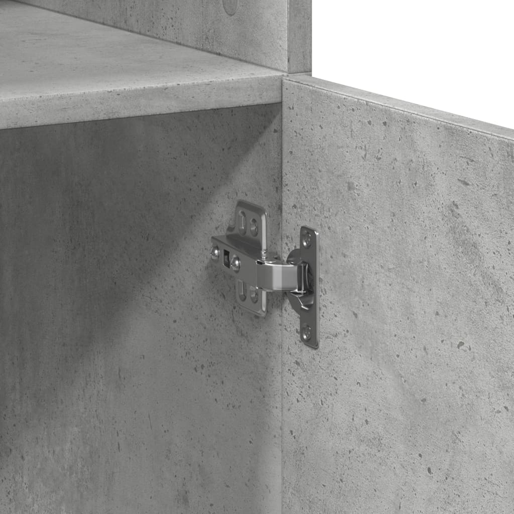 vidaXL Ραφιέρα με Ντουλάπια Γκρι Σκυροδέμ. 70x42,5x225 εκ. Επεξ. Ξύλο