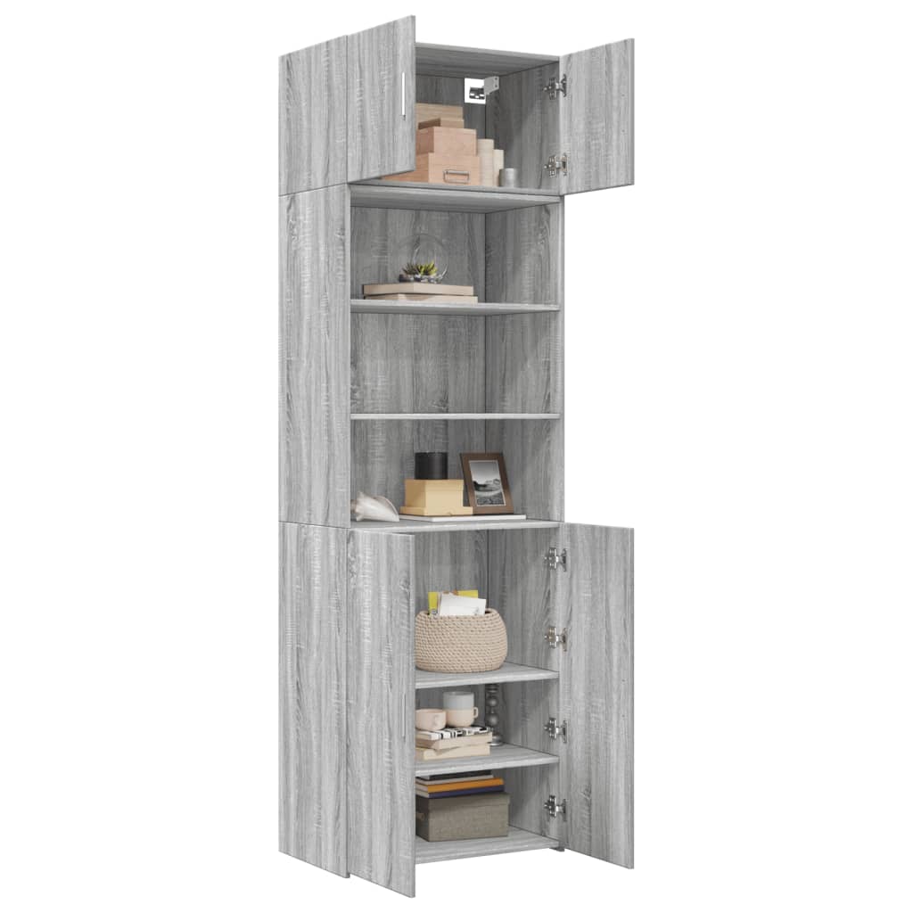 vidaXL Ραφιέρα με Ντουλάπια Γκρι Sonoma 70x42,5x225 εκ. Επεξ. Ξύλο