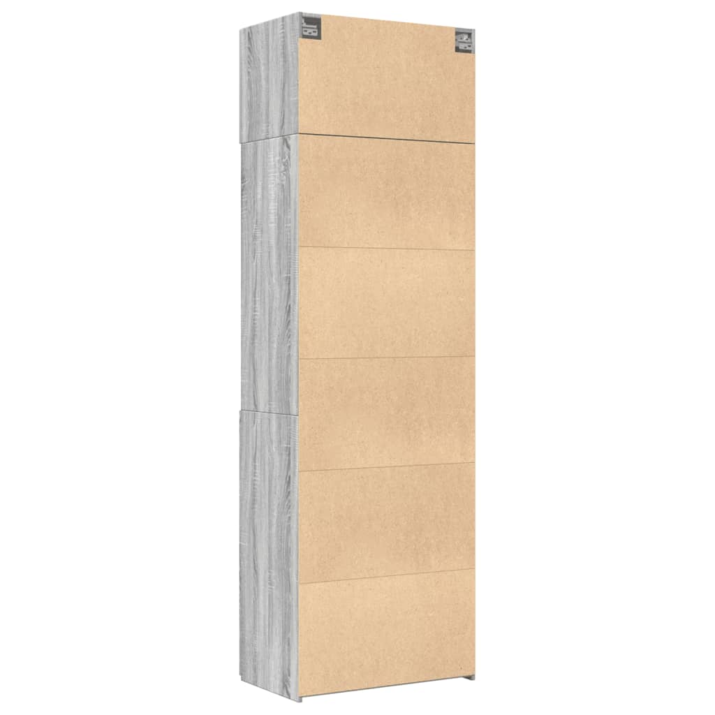 vidaXL Ραφιέρα με Ντουλάπια Γκρι Sonoma 70x42,5x225 εκ. Επεξ. Ξύλο