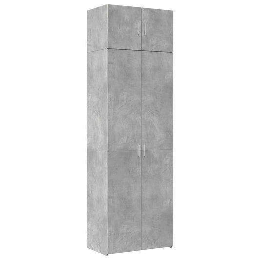 vidaXL Ραφιέρα με Ντουλάπια Γκρι Σκυροδέμ. 70x42,5x225 εκ. Επεξ. Ξύλο