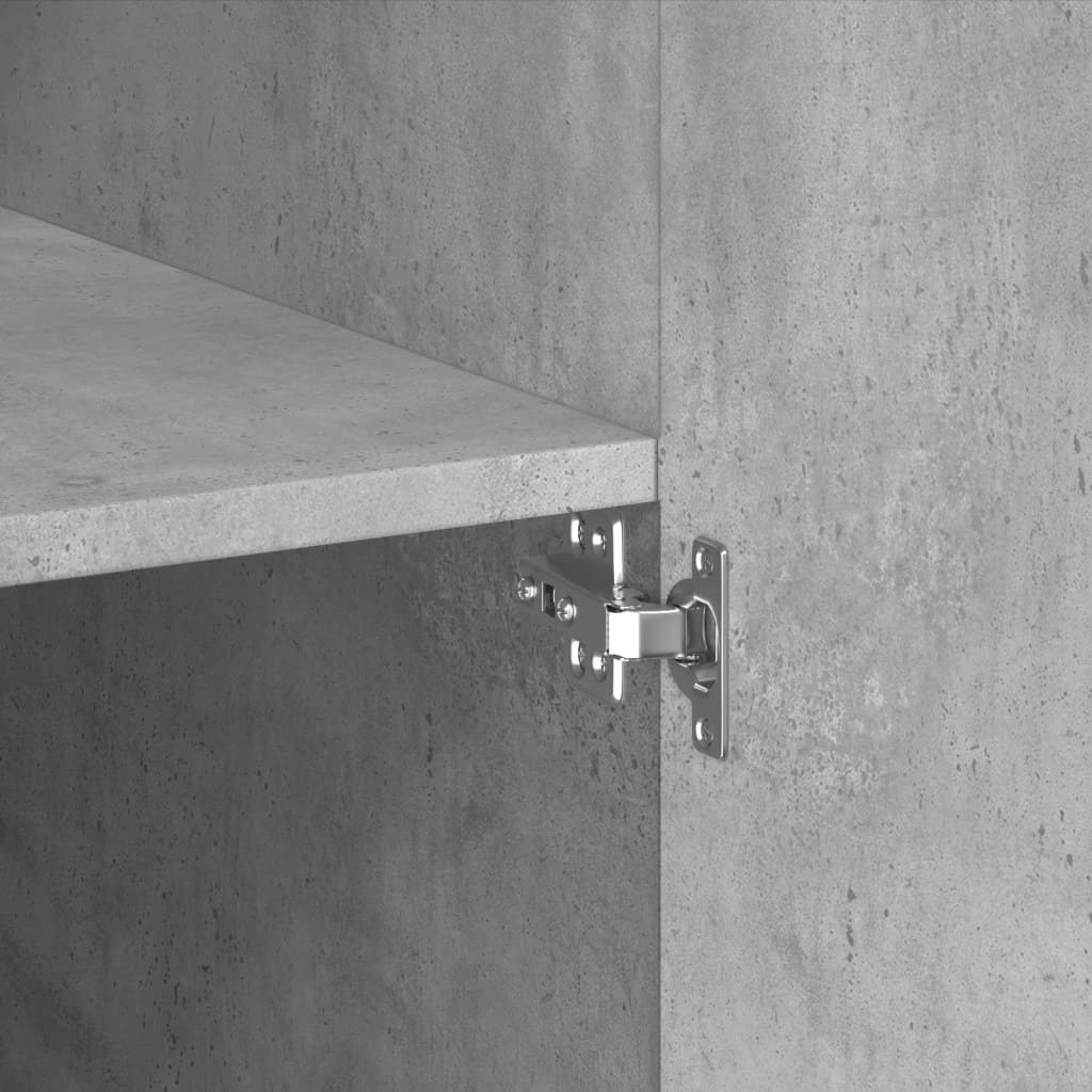 vidaXL Ραφιέρα με Ντουλάπια Γκρι Σκυροδέμ. 70x42,5x225 εκ. Επεξ. Ξύλο