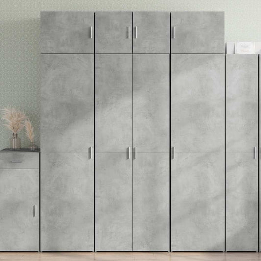vidaXL Ραφιέρα με Ντουλάπια Γκρι Σκυροδέμ. 70x42,5x225 εκ. Επεξ. Ξύλο