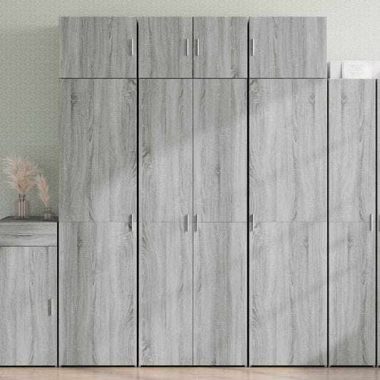 vidaXL Ραφιέρα με Ντουλάπια Γκρι Sonoma 70x42,5x225 εκ. Επεξ. Ξύλο