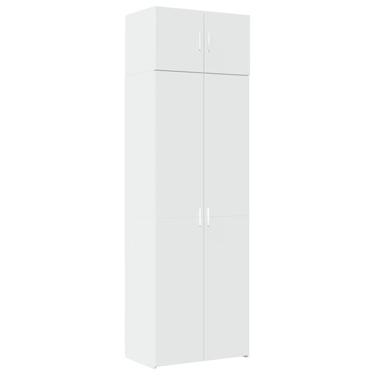 vidaXL Ραφιέρα με Ντουλάπια Λευκή 70x42,5x225 εκ. Επεξεργασμένο Ξύλο