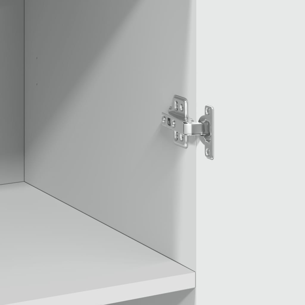 vidaXL Ραφιέρα με Ντουλάπια Λευκή 70x42,5x225 εκ. Επεξεργασμένο Ξύλο