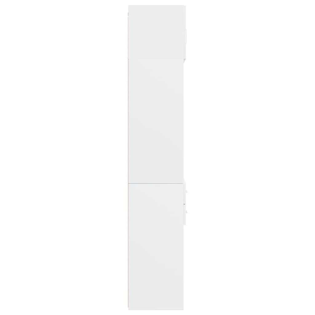 vidaXL Ραφιέρα με Ντουλάπια Λευκή 70x42,5x225 εκ. Επεξεργασμένο Ξύλο