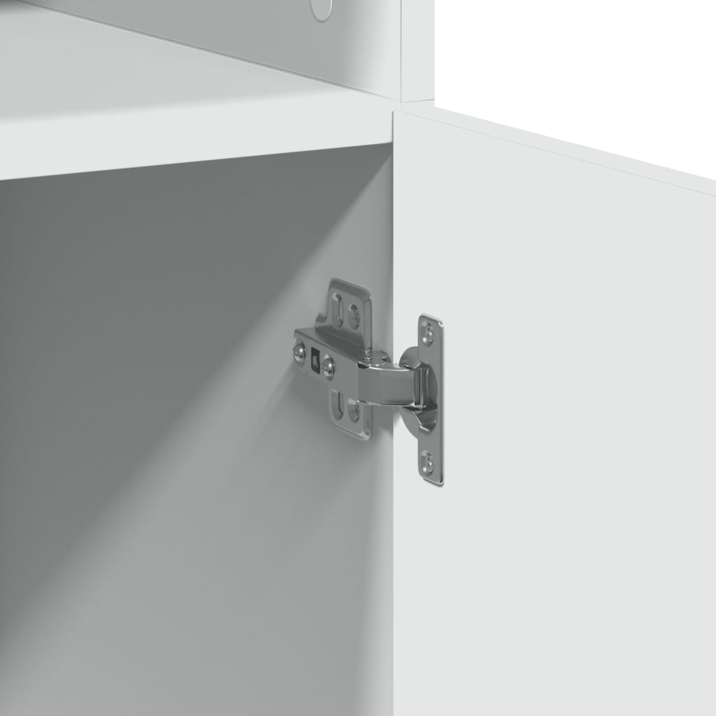 vidaXL Ραφιέρα με Ντουλάπια Λευκή 80x42,5x225 εκ. από Επεξ. Ξύλο