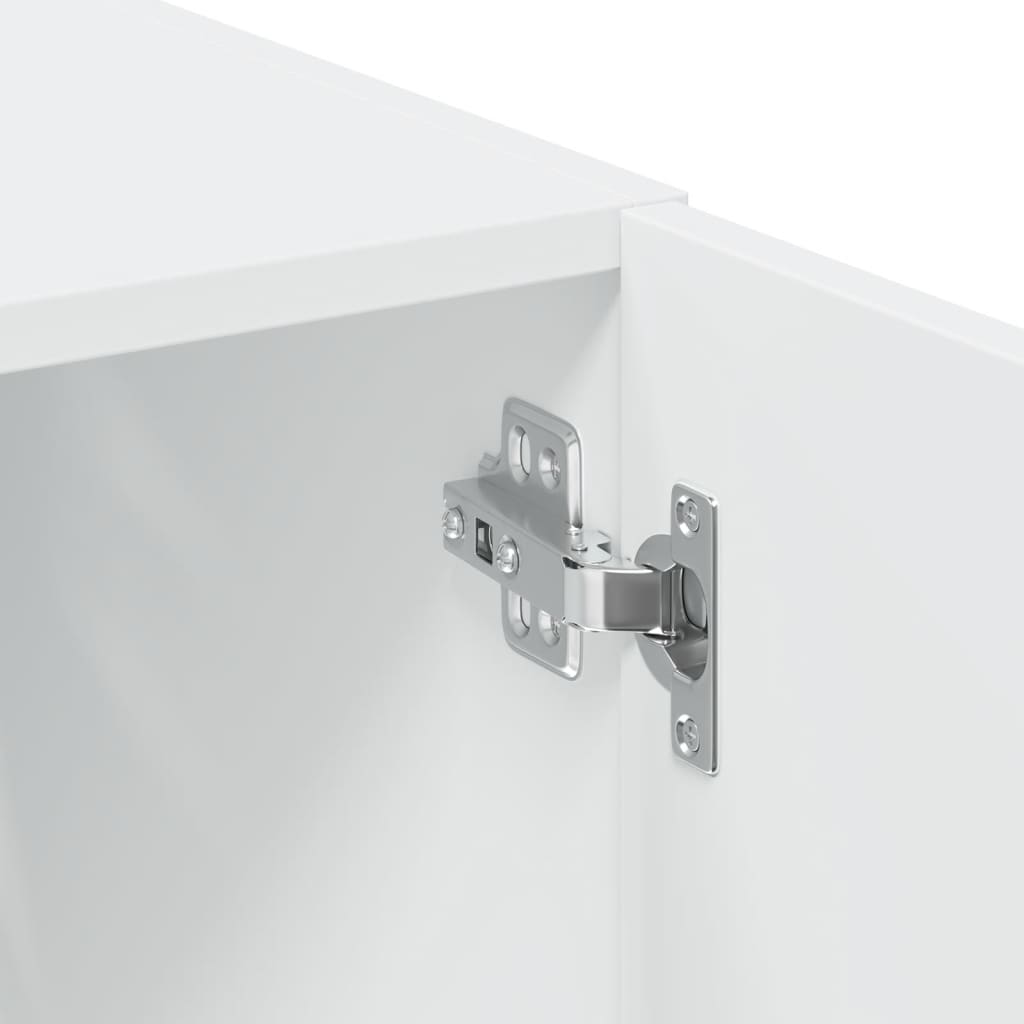 vidaXL Ραφιέρα με Ντουλάπια Λευκή 80x42,5x225 εκ. από Επεξ. Ξύλο