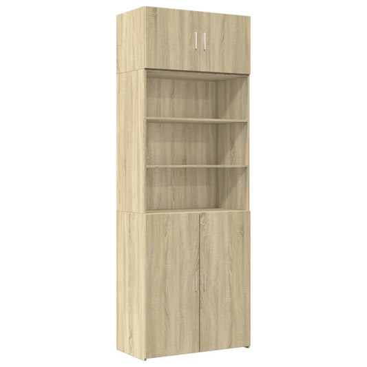 vidaXL Ραφιέρα με Ντουλάπια Sonoma Δρυς 80x42,5x225 εκ. Επεξ. Ξύλο