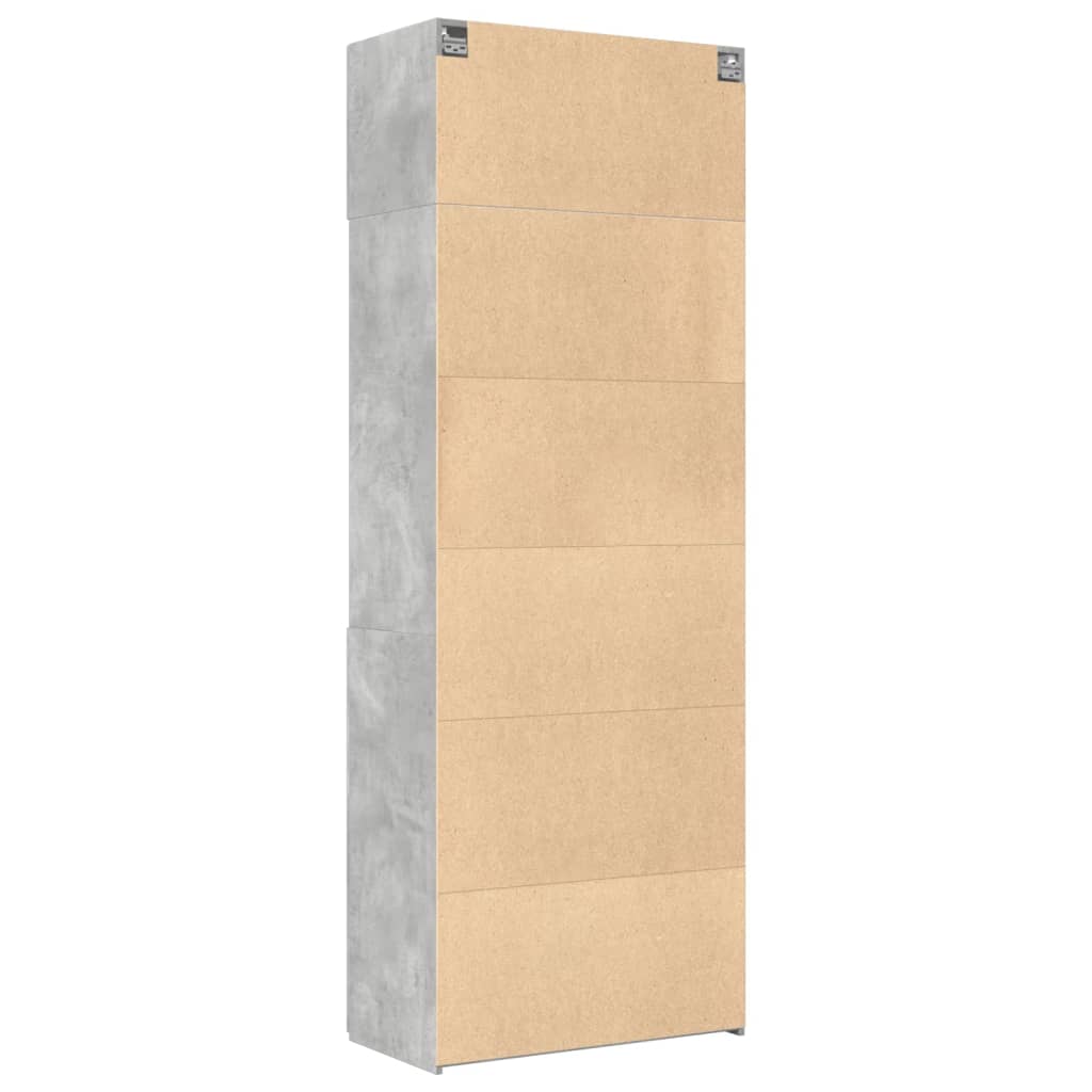 vidaXL Ραφιέρα με Ντουλάπια Γκρι Σκυρ. 80x35,5x180 εκ. από Επεξ. Ξύλο