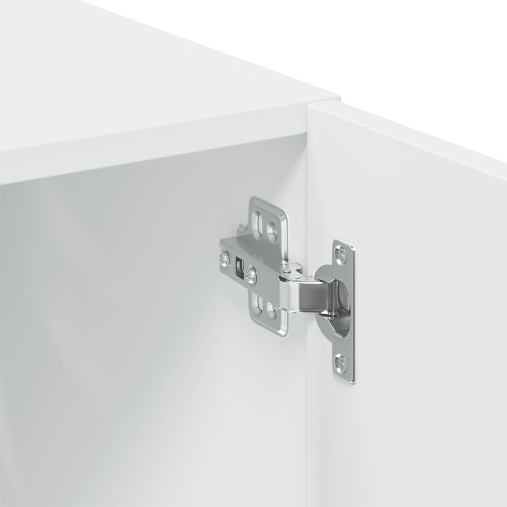 vidaXL Ραφιέρα με Ντουλάπια Λευκή 80x42,5x225 εκ. από Επεξ. Ξύλο