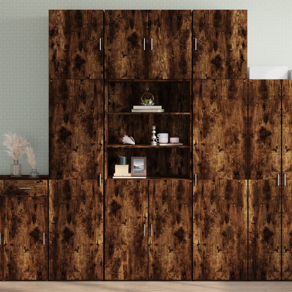 vidaXL Ντουλάπα Καπνιστή Δρυς 80x42,5x249 εκ. από Επεξεργασμένο Ξύλο
