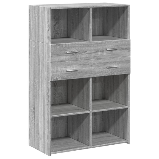 vidaXL Ντουλάπι Γκρι Sonoma 80x42,5x124 εκ. από Επεξεργασμένο Ξύλο