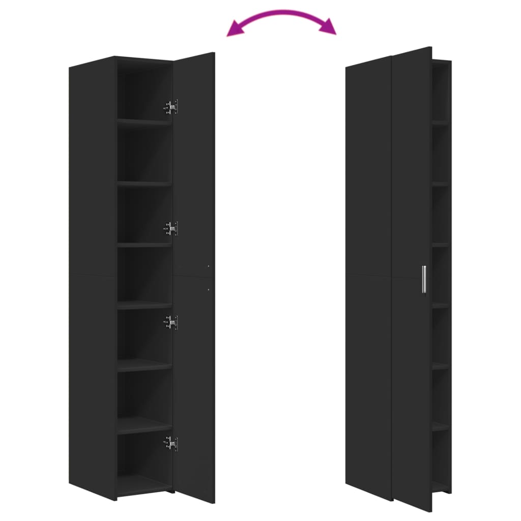 vidaXL Ντουλάπι Μαύρο 30x42,5x185 εκ. από Επεξεργασμένο Ξύλο