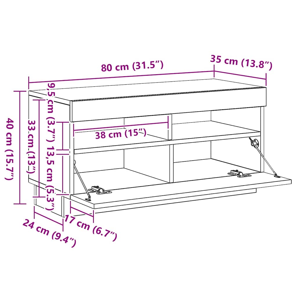 vidaXL Ντουλάπι Γκρι Σκυροδέματος 70x42,5x185 εκ. Επεξεργασμένο Ξύλο
