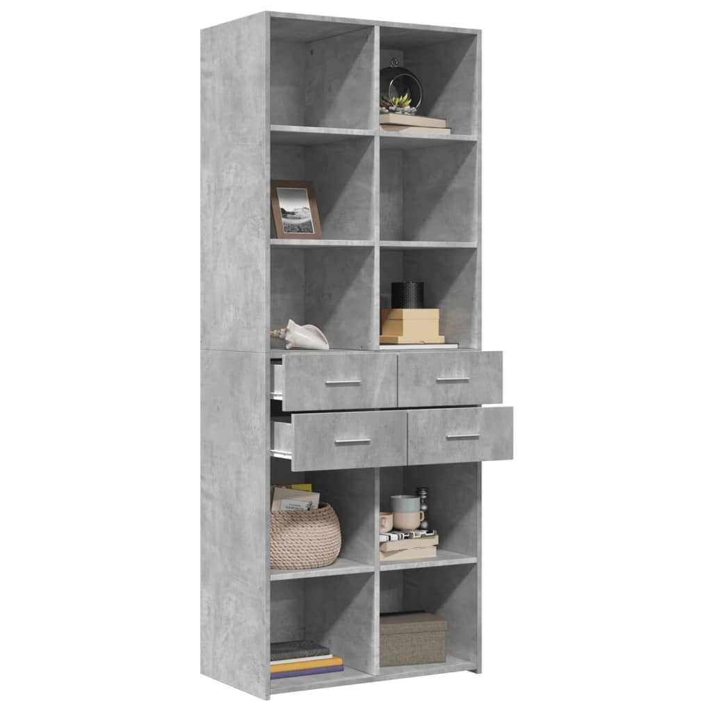 vidaXL Ντουλάπι Γκρι Σκυροδέματος 70x42,5x185 εκ. Επεξεργασμένο Ξύλο