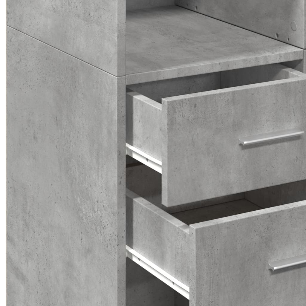 vidaXL Ντουλάπι Γκρι Σκυροδέματος 70x42,5x185 εκ. Επεξεργασμένο Ξύλο