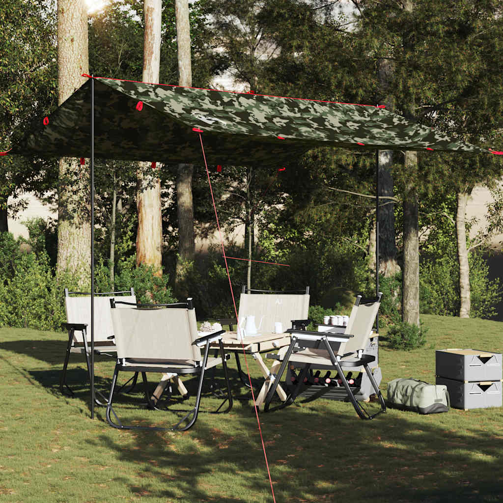 vidaXL Μουσαμάς Κάμπινγκ Αδιάβροχος Καμουφλάζ 306x306 εκ.