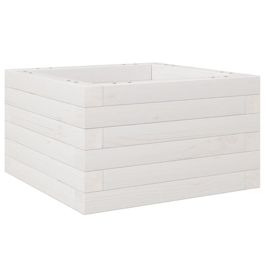 vidaXL Ζαρντινιέρα Κήπου Λευκή 40x40x23 εκ. από Μασίφ Ξύλο Πεύκου