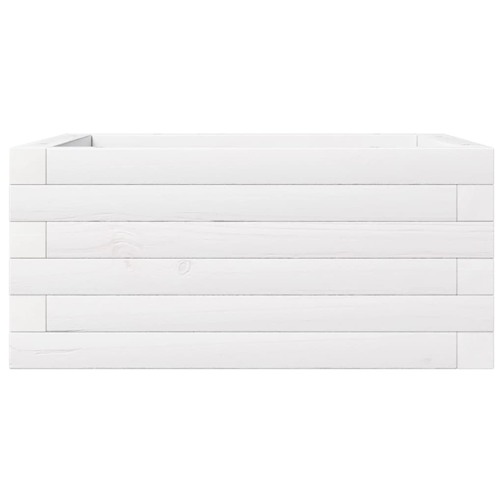 vidaXL Ζαρντινιέρα Κήπου Λευκή 50x50x23 εκ. από Μασίφ Ξύλο Πεύκου