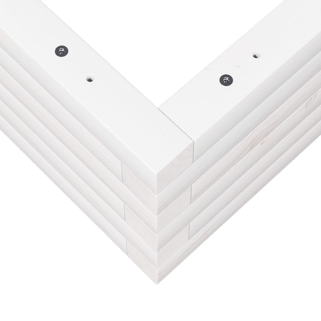 vidaXL Ζαρντινιέρα Κήπου Λευκή 50x50x23 εκ. από Μασίφ Ξύλο Πεύκου