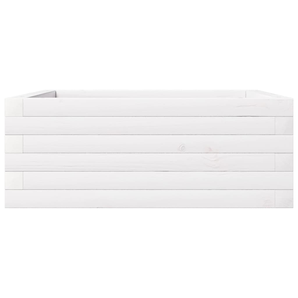 vidaXL Ζαρντινιέρα Λευκή 60x60x23 εκ. από Μασίφ Ξύλο Πεύκου