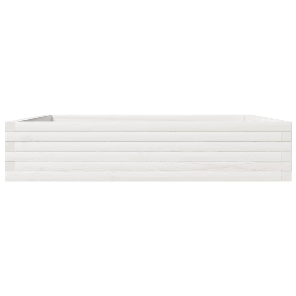 vidaXL Ζαρντινιέρα Κήπου Λευκή 110x110x23 εκ. από Μασίφ Ξύλο Πεύκου