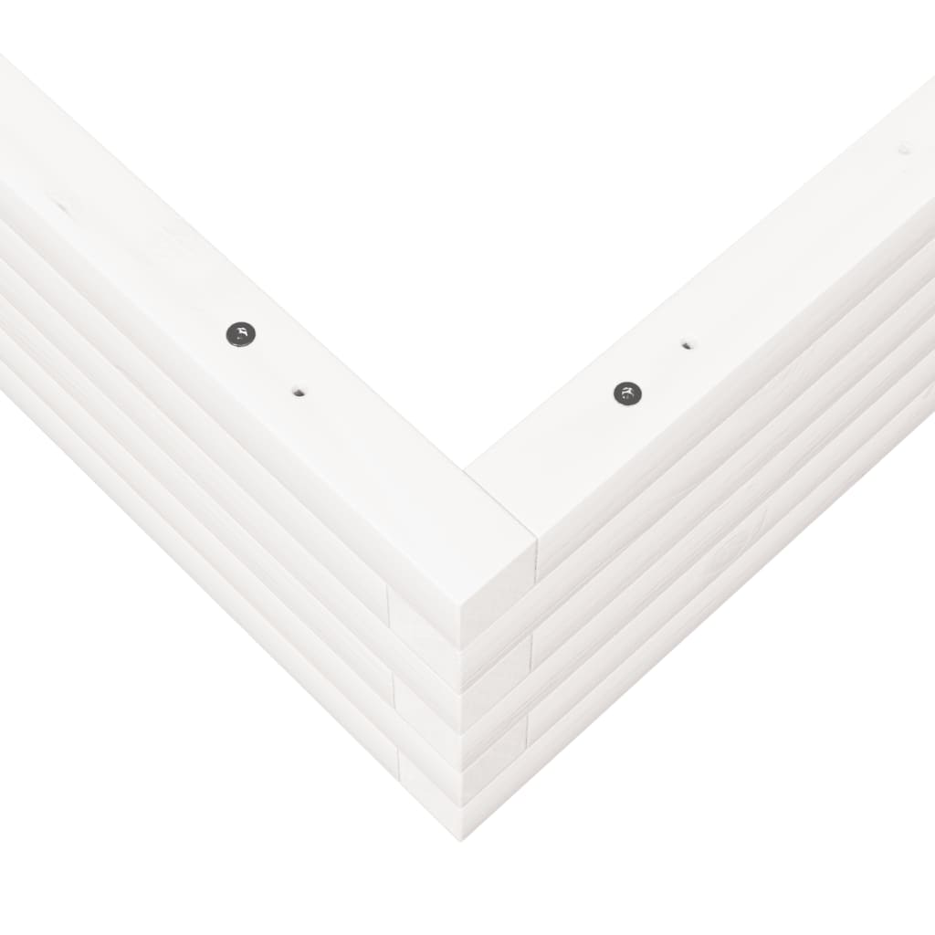 vidaXL Ζαρντινιέρα Κήπου Λευκή 110x110x23 εκ. από Μασίφ Ξύλο Πεύκου