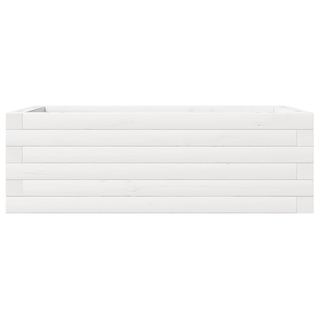 vidaXL Ζαρντινιέρα Κήπου Λευκή 70x40x23 εκ. από Μασίφ Ξύλο Πεύκου