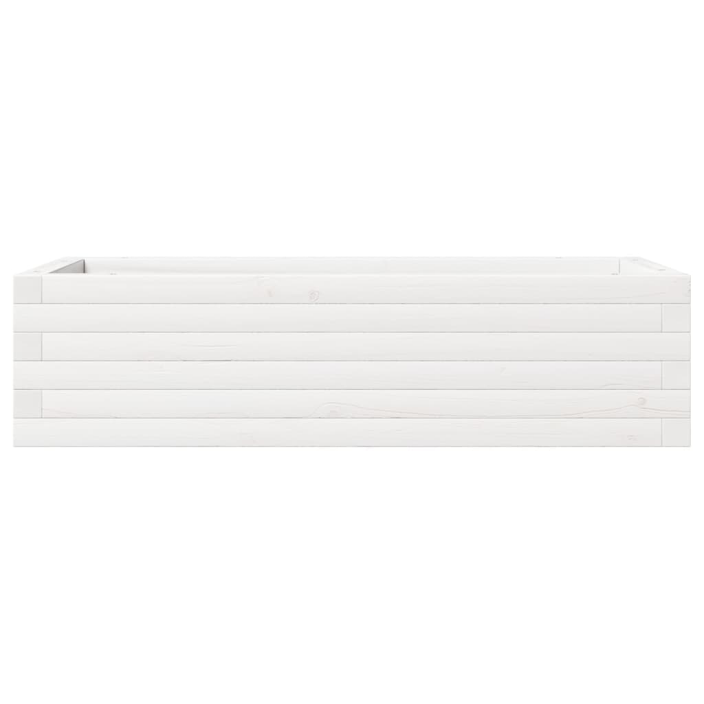 vidaXL Ζαρντινιέρα Κήπου Λευκή 90x40x23 εκ. από Μασίφ Ξύλο Πεύκου