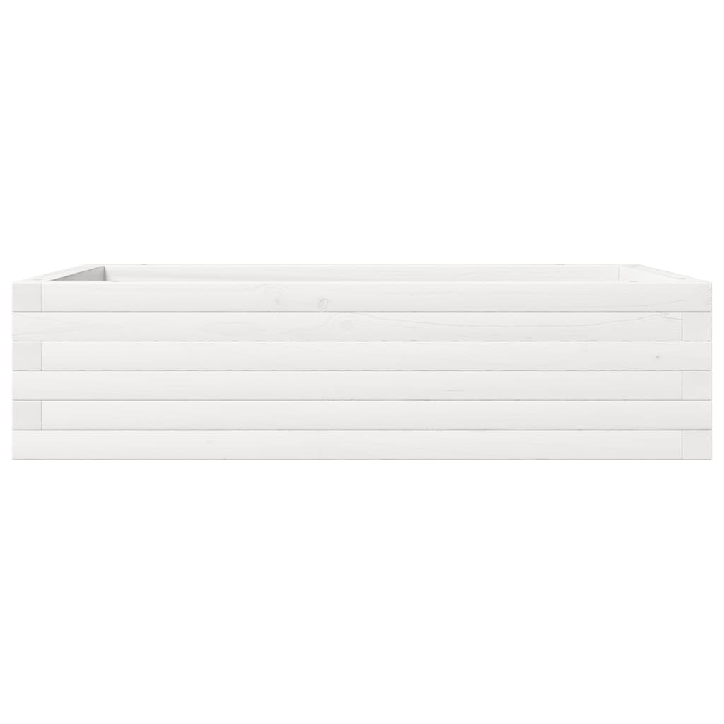 vidaXL Ζαρντινιέρα Λευκή 90x60x23 εκ. από Μασίφ Ξύλο Πεύκου