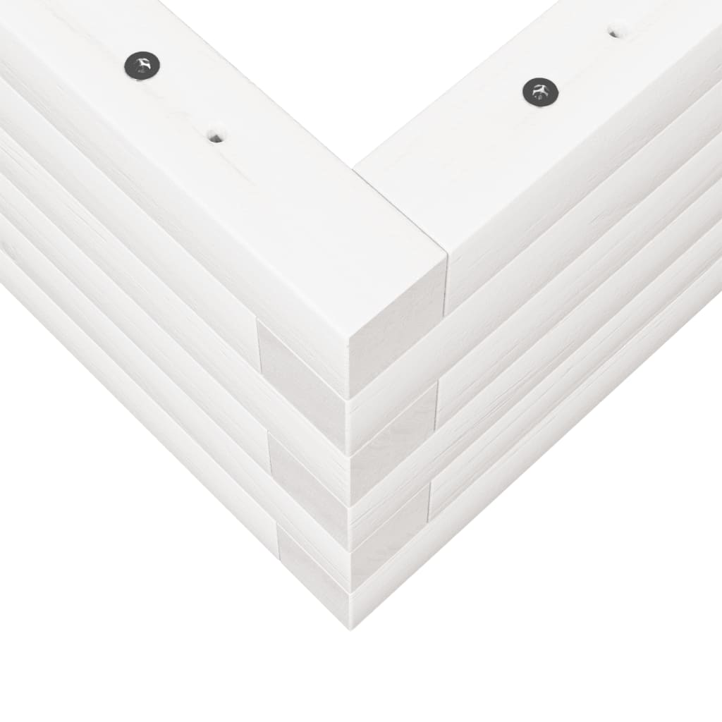 vidaXL Ζαρντινιέρα Λευκή 90x60x23 εκ. από Μασίφ Ξύλο Πεύκου