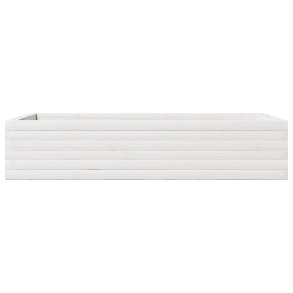 vidaXL Ζαρντινιέρα Κήπου Λευκή 110x60x23 εκ. από Μασίφ Ξύλο Πεύκου