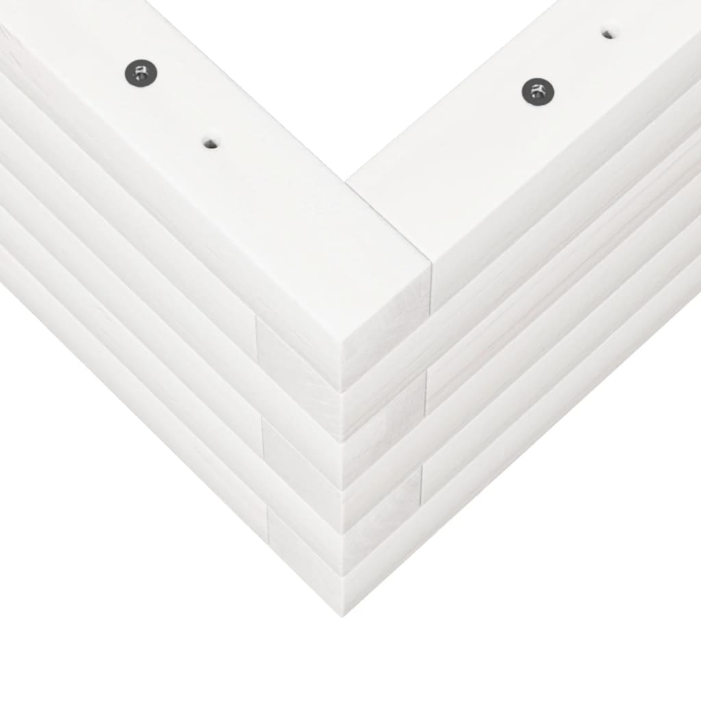 vidaXL Ζαρντινιέρα Κήπου Λευκή 110x60x23 εκ. από Μασίφ Ξύλο Πεύκου