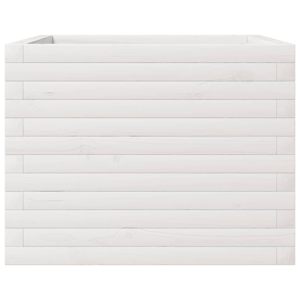 vidaXL Ζαρντινιέρα Κήπου Λευκή 60x60x45,5 εκ. από Μασίφ Ξύλο Πεύκου