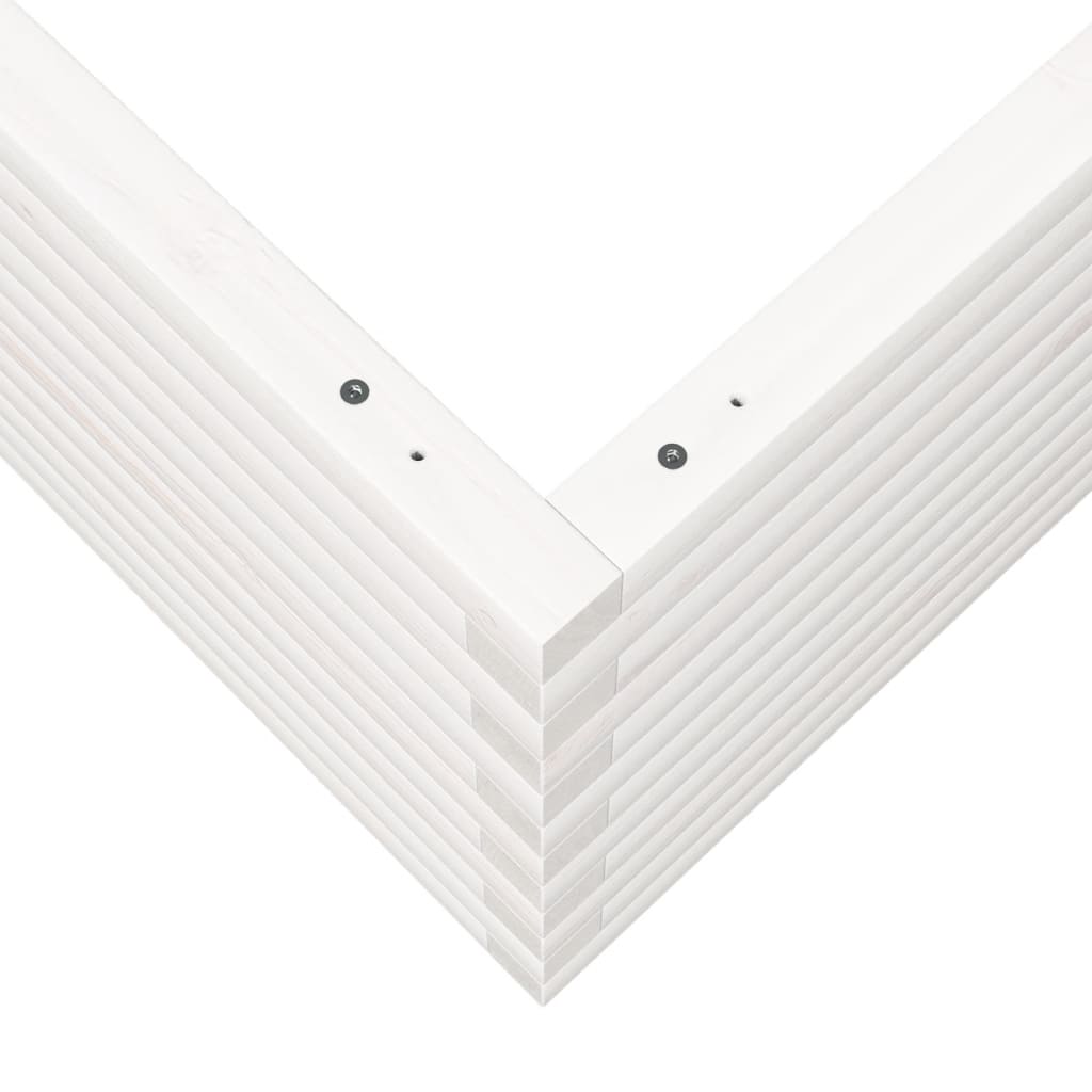 vidaXL Ζαρντινιέρα Κήπου Λευκή 80x80x45,5 εκ. από Μασίφ Ξύλο Πεύκου