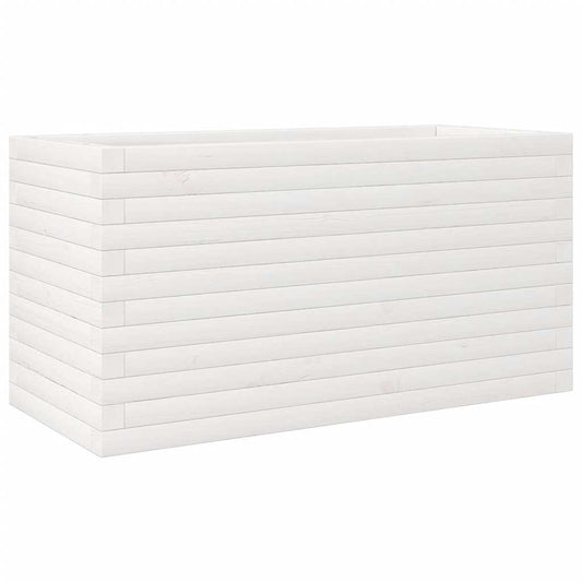 vidaXL Ζαρντινιέρα Κήπου Λευκή 90x40x45,5 εκ. από Μασίφ Ξύλο Πεύκου