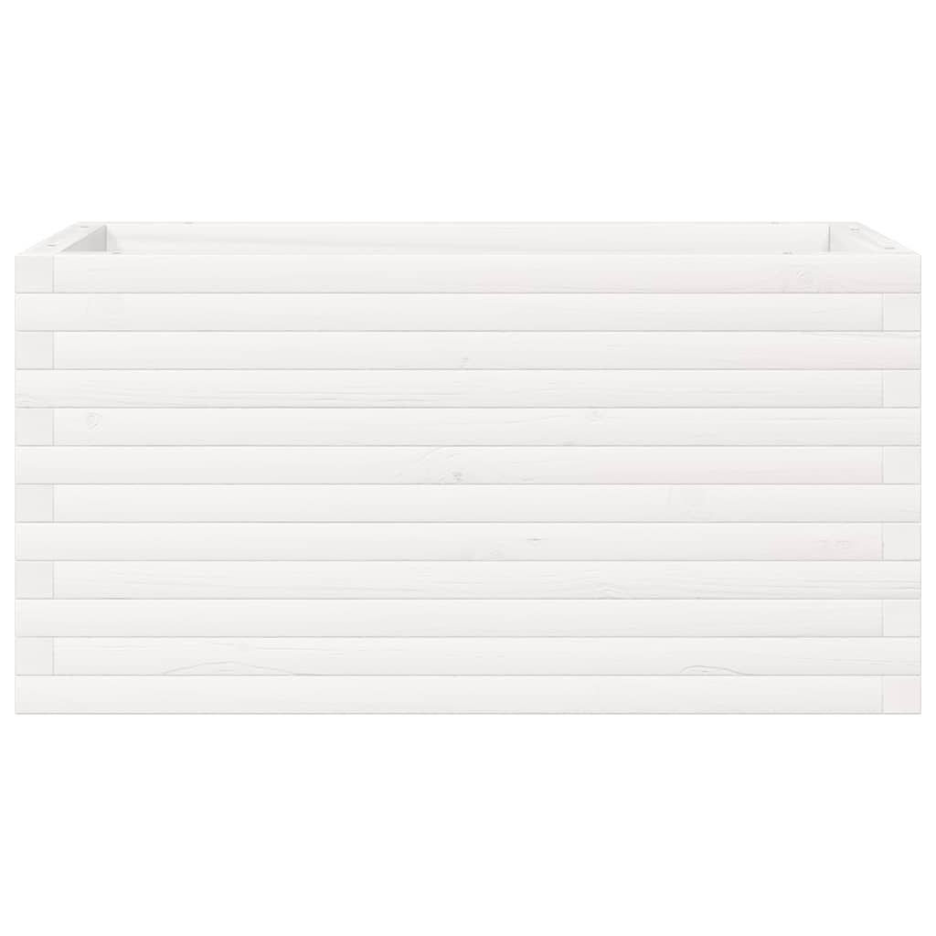 vidaXL Ζαρντινιέρα Κήπου Λευκή 90x40x45,5 εκ. από Μασίφ Ξύλο Πεύκου