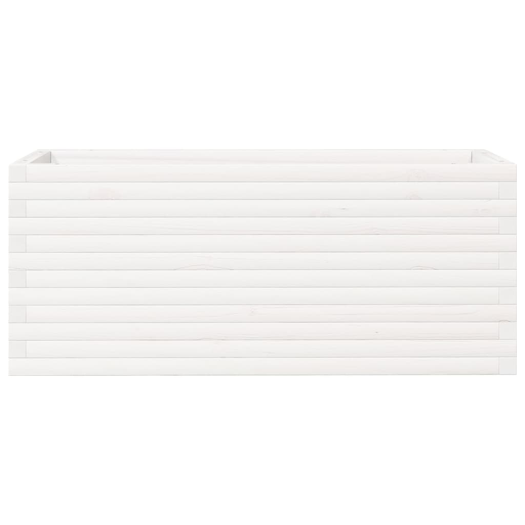 vidaXL Ζαρντινιέρα Κήπου Λευκή 110x40x45,5 εκ. από Μασίφ Ξύλο Πεύκου