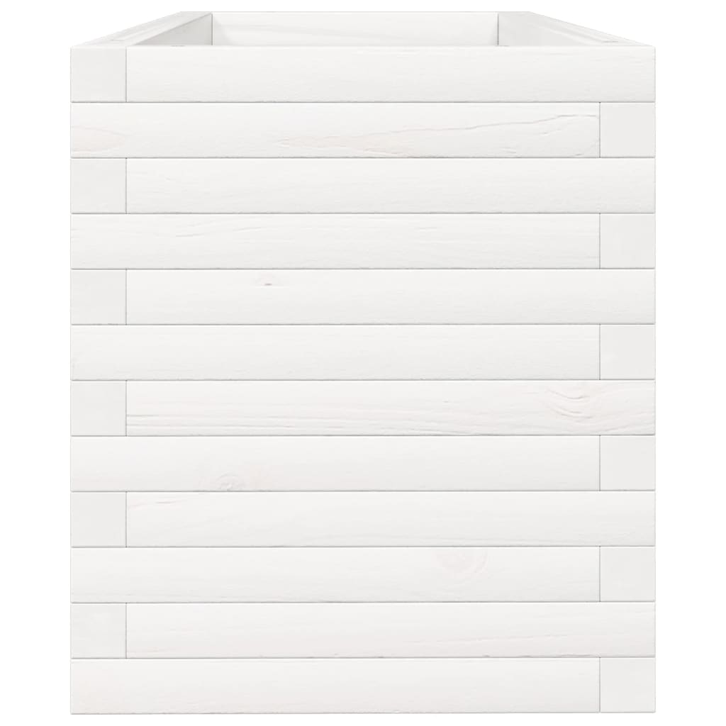 vidaXL Ζαρντινιέρα Κήπου Λευκή 110x40x45,5 εκ. από Μασίφ Ξύλο Πεύκου