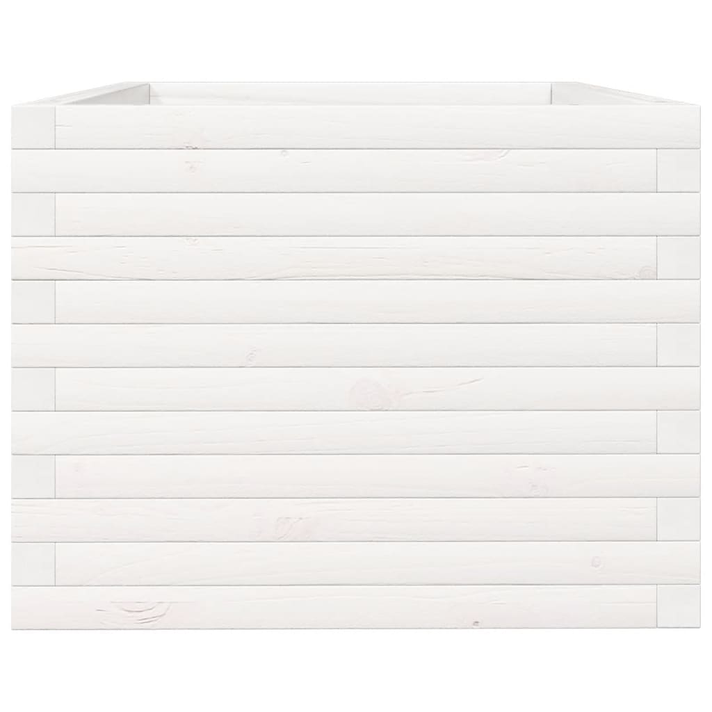 vidaXL Ζαρντινιέρα Κήπου Λευκή 90x60x45,5 εκ. από Μασίφ Ξύλο Πεύκου