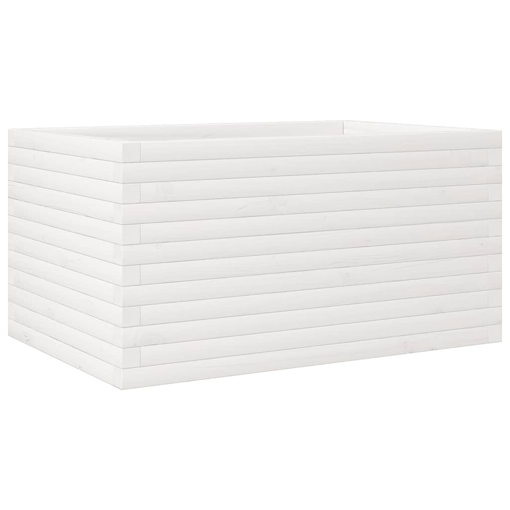 vidaXL Ζαρντινιέρα Κήπου Λευκή 90x60x45,5 εκ. από Μασίφ Ξύλο Πεύκου
