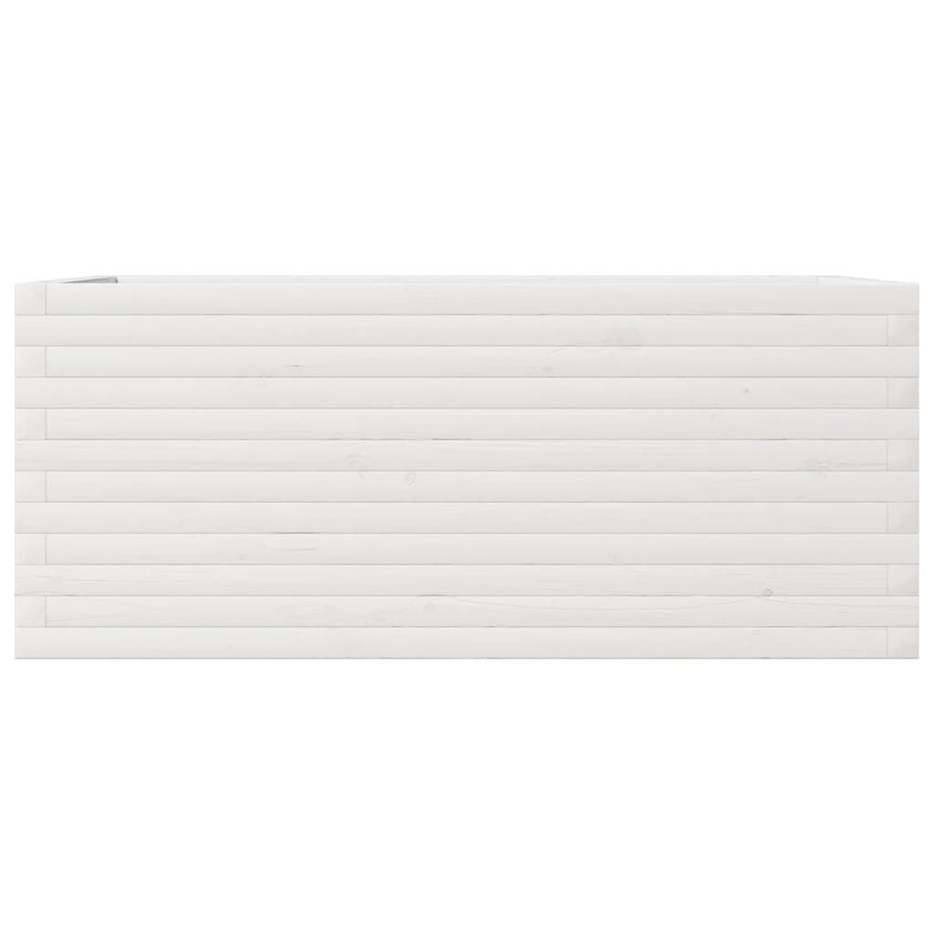 vidaXL Ζαρντινιέρα Κήπου Λευκή 110x60x45,5 εκ. από Μασίφ Ξύλο Πεύκου