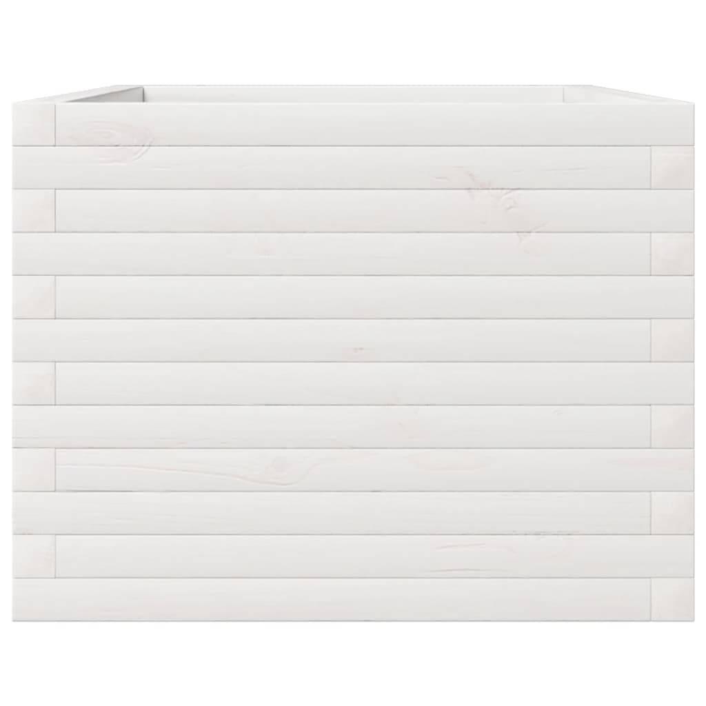 vidaXL Ζαρντινιέρα Κήπου Λευκή 110x60x45,5 εκ. από Μασίφ Ξύλο Πεύκου
